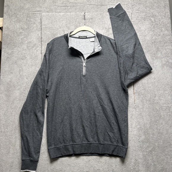 Paul Stuart 1/4 Zip Pullover Men's XL Gray Wool Blend Sweater Classic Preppy - Picture 1 of 8